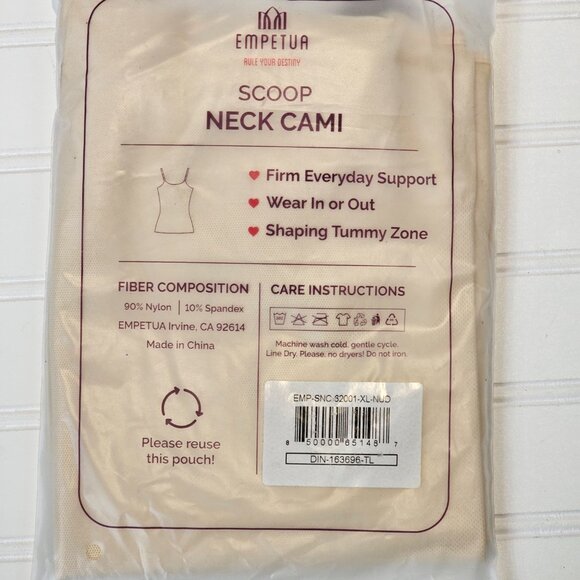 Empetua by Shapermint Women's Nude Scoop Neck Shaper Cami Size XL NWT - Picture 14 of 14